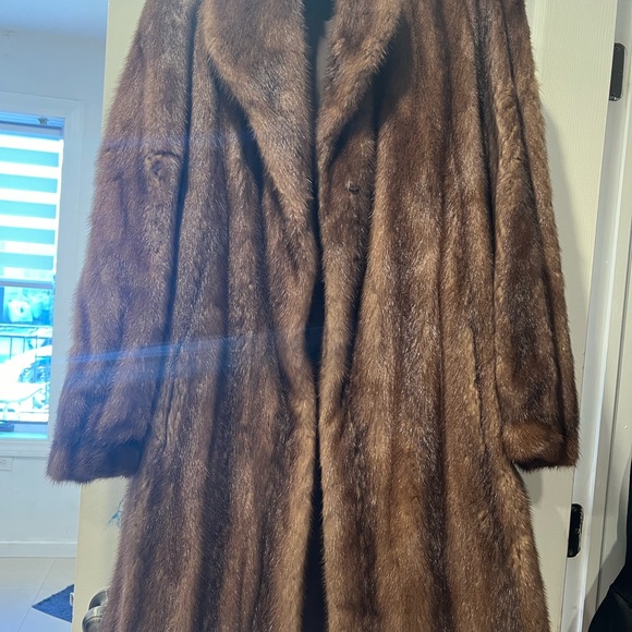 Brown mink women long swing coat - size 16. Made in Spain - Picture 6 of 7